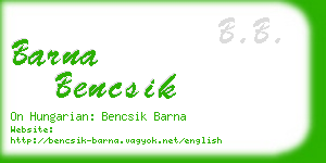 barna bencsik business card